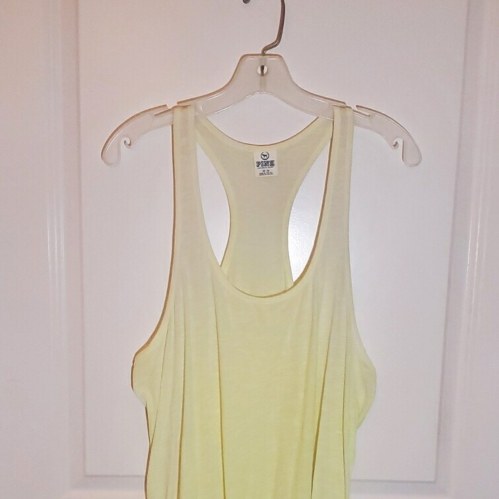 Yellow Victoria Secret PINK Racer Back T Sz Med